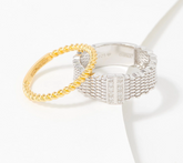 Affinity Diamonds x Ali Carr Two Tone Sterling Silver Ring Set Size 7